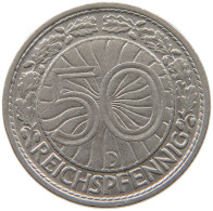 GERMANY WEIMAR 50 PFENNIG 1928 D #a034 0823 - 50 Rentenpfennig & 50 Reichspfennig