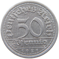 GERMANY WEIMAR 50 PFENNIG 1921 E #a053 0503 - 50 Renten- & 50 Reichspfennig