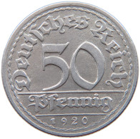 GERMANY WEIMAR 50 PFENNIG 1920 D #a053 0573 - 50 Rentenpfennig & 50 Reichspfennig