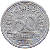 GERMANY WEIMAR 50 PFENNIG 1922 A #a053 0567 - 50 Rentenpfennig & 50 Reichspfennig