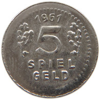GERMANY WEST JETON 5 1961 SPIEL GELD #a021 0633 - Other & Unclassified