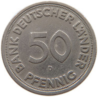 GERMANY WEST 50 PFENNIG 1949 D #a061 0647 - 50 Pfennig