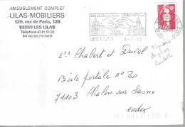 Lettre Affranchie Avec Timbre  N° 2628  - Deux Bandes Et Une Demi Phospho - Used Stamps