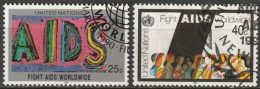 UNO New York 1990 MiNr.598 - 599 O Gestempelt Weltweite Aidsbekämpfung ( 5811)Versand 1,00€-1,20€ - Gebraucht