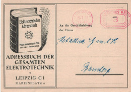 Leipzig 1928 Adressbuch Der Gesamten Elektrotechnik Hachmeister & Thal - Illustrierte Karte - Franking Machines