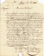 1824 LETTRE Saumur Maine Et Loire Toiles De Beaufort Henry Boilesve Pour Bayonne Moulon V.HISTORIQUE - 1800 – 1899