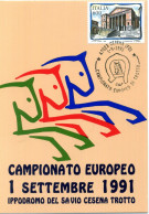 TEMATICA CAVALLI - HORSES - Cartolina, Campionato Europeo Di Trotto, Sport, Cesena - Pferde