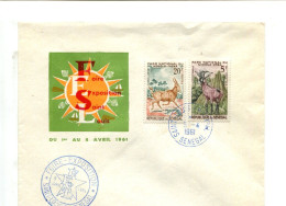 SENEGAL - Affranchissement Sur Lettre Cachet Bleu FOIRE EXPOSITION SAINT LOUIS DU SENEGAL 1961 - Sénégal (1960-...)