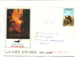 COTE D'IVOIRE - Affranchissement Sur Enveloppe Illustrée - Costa D'Avorio (1960-...)