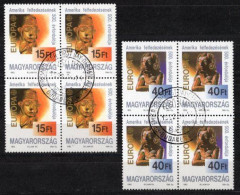 1992 HUNGARY EUROPA CEPT DISCOVERY OF AMERICA BLOCK OF 4 MICHEL: 4195-4196 MNH ** CTO - Unused Stamps