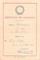 LYON Le 20 Juillet 1898  INSTITUTION DES CHARTREUX Classe De Rhétorique 2e Prix Vers Latins Mérité Par M. Louis ........ - Diplômes & Bulletins Scolaires