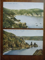 LOT DE 2 CPA  Non écrite - GUERNSEY GUERNESEY DOG AND LION ROCKS MOULIN HUET SAINTS BAY - Guernsey