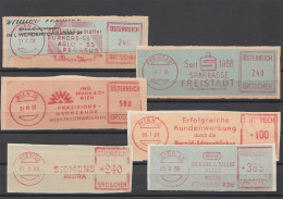 Österreich Freistempel Briefstück 5 Verschiedene Wien Freistadt Von 1955 Bis 1958 - Maschinenstempel (EMA)