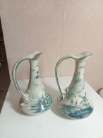 2 Vases Soliflore Ancien Hauteur 19 Cm - Vazen