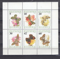 Bulgaria 1990 - Butterflies, Mi-Nr. 3852/57 In Sheet, MNH** - Ungebraucht