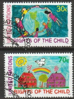 UNO New York 1991 MiNr.615 - 616 O Gestempelt Konvention Der UNO über Die Rechte Des Kindes ( 6161)Versand 1,00€-1,20€ - Used Stamps