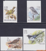 België 2001 - Mi:3035/3038, Yv:2980/2983, OBP:2985/2988, Stamp - □ - Birds Golden Rooster, Flapper Magpie, Fieldfare, - 2001-…