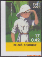 België 2001 - Mi:3098, Yv:3043, OBP:3048, Stamp - □ - Kuifje Belgie - Congo - 1981-2000