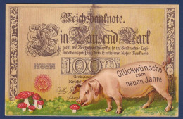 CPA Billet De Banque Banknote écrite Cochon Pig Allemagne Germany Champignon - Münzen (Abb.)