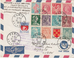 FRANCE AVIATION  1ère LIAISON POSTALE PARIS /BEYROUTH  10/02/1966 - Aviones