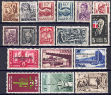 Saarland 1947/58 - Lot Aus Nr. 218 - 370, Postfrisch ** / MNH - Ongebruikt