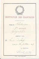 LYON Le 20 Juillet 1899  INSTITUTION DES CHARTREUX Classe De Rhétorique 2e Accessit Géographie  Mérité Par M....... - Diplômes & Bulletins Scolaires