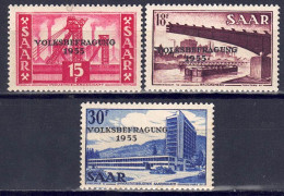 Saarland 1955 - Volksabstimmung, Nr. 362 - 364, Postfrisch ** / MNH - Ongebruikt