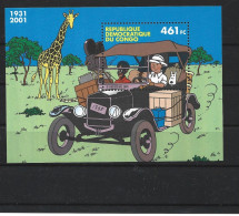 2001 CONGO Kinshasa BF 67 ** Tintin Au Congo, BD - Ongebruikt