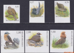 België 2002 - Mi:3185/3190, Yv:3129/3134, OBP:3135/3140, Stamp - □ - Birds Turkish Turtle, Black Skein, Redshank, Tap - 2001-…