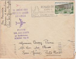 FRANCE AVIATION   1ère LIAISON  AVIANCA PARIS - SAN.JUAN-BOGOTA  BOEING 720 B- 20.01.1962 - Aerei