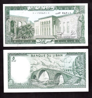 LIBANO 5 LIVRES 1986 PIK 62D FDS - Liban