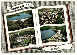 Livre Ouvert - Souvenir De St Pons - Multivues (Barrage Saut Vésoles, Cathédrale, Vue Générale, Barrage Ravières) 1962 - Saint-Pons-de-Thomières