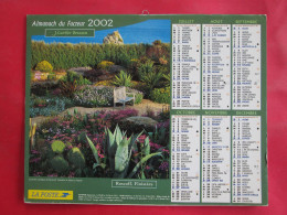 CALENDRIER ALMANACH 2002 LE JARDIN EXOTIQUE DE ROSCOFF FINISTERE GRIMAUD VAR  J.CARTIER BRESSON - Big : 2001-...