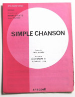 Partition Sheet Music HENRY STOLTZ : Simple Chanson * 70's Kate Mason Leca - Chansonniers