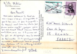 TURQUIE N° 1761/1823 S/CP DU 22.8.69 POUR LA FRANCE - Cartas & Documentos