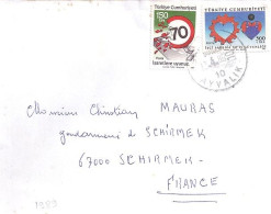 TURQUIE N° 2524/2561 S/L. DU 1989 POUR LA FRANCE - Covers & Documents