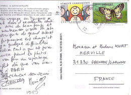 TURQUIE N° 2559/2584 S/CP DU 9.2.89 POUR LA FRANCE - Storia Postale