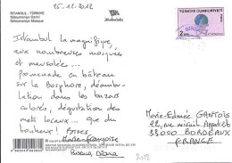 TURQUIE N° S/CP DU 27.12.12 POUR LA FRANCE - Storia Postale