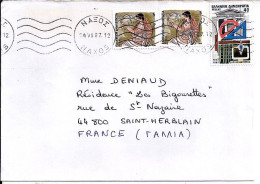 GRECE N° 1638/1586x2 S/L. DE ATHENES / 14.7.87 POUR LA FRANCE - Cartas & Documentos