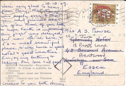 GRECE N° 906 S/CP. DE CORFOU / 1969 POUR L’ANGLETERRE - Cartas & Documentos