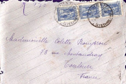 GRECE N° 185x3 S/L. REC. DE ATHENES / 1921  POUR LA FRANCE - Cartas & Documentos
