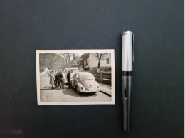 VW-Käfer Und VW-Bus, D-Kennzeichen „IS“, SW-Fotografie 7,5 X 10,5 Cm - Auto's