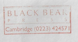 Great Britain 1989 Airmail Cover Fragment Meter Stamp Pitney Bowes 5000 Slogan Black Bear Press From Cambridge - Brieven En Documenten