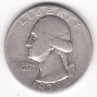 Etats-Unis , Quarter Dollar 1938,  Washington , En Argent - 1932-1998: Washington