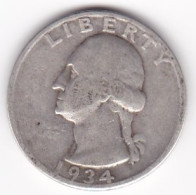 Etats-Unis , Quarter Dollar 1934,  Washington , En Argent - 1932-1998: Washington