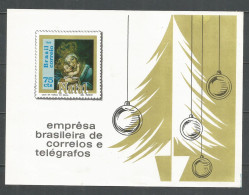 BRASIL NAVIDAD HOJA BLOQUE YVERT NUM. 25 ** NUEVA SIN FIJASELLOS - Blocks & Sheetlets