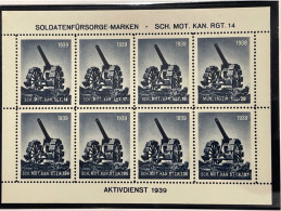 Soldatenfürsorge Marken Sch. Mot. Kan. Egt. 14 Kanon 1939 Canon Z1 - Vignetten