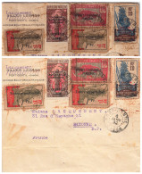 LETTRE. PORT-GENTIL GABON.  6 JANV 32. FISCAL GABON 1Fr, OUBANGUI 30c, MOYEN CONGO 10c, AEF 10c - Storia Postale