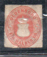 GERMANY GERMANIA GERMAN OLD STATES OLDENBURG 1862 COAT OF ARMS STEMMA ARMOIRIES 1/2g MH - Oldenbourg