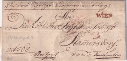 AUSTRIA 1833 - Brief An Die Löbliche Stiftsherrschaft Stammersdorf - Stadtpost -Stpl. WIEN, No.85 KK Briefsamt - ...-1850 Prefilatelia